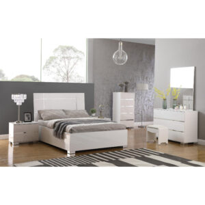 Helsinki High Gloss Bedside 2 Drawer White