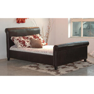 Henley PU Double Bed Brown