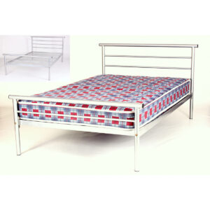 Hercules Contract Metal Bed Double Silver