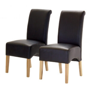 Hilton PU Chair with Oak Legs Brown