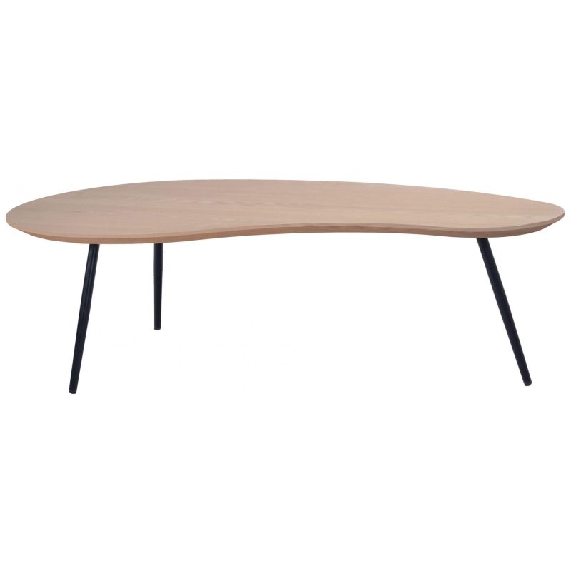Holcombe Coffee Table Oak Veneer & Black Metal Legs