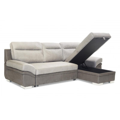 Jessica 2 Seater Sofa with Chaise Linen Grey - Image 2