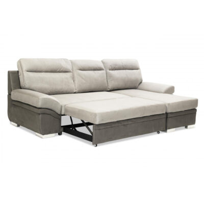 Jessica 2 Seater Sofa with Chaise Linen Grey - Image 3