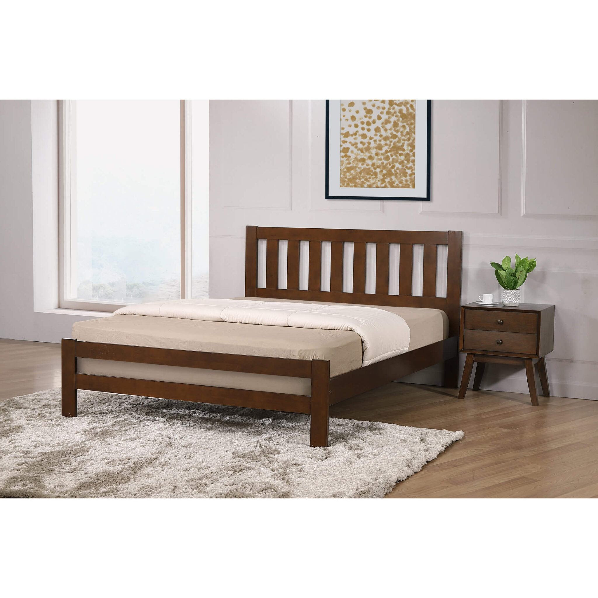 Kempton 4Foot Bed Solid Hardwood Rustic Oak Heartlands Furniture