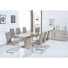 Knightsbridge High Gloss Ext Dining Table with Glass Top