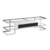 Lagonda Clear Glass TV Unit with High Gloss Drawer White