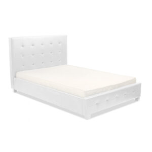 Lattice PU King Size Bed White