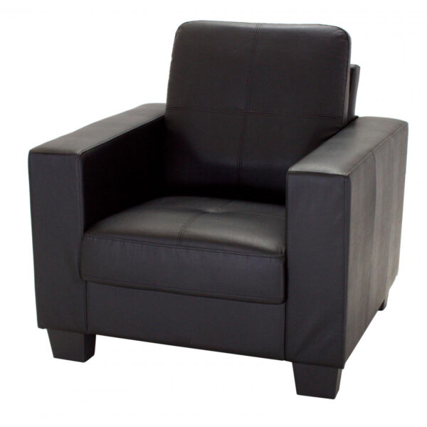 Lena Bonded Leather & PVC 1 Seater Black