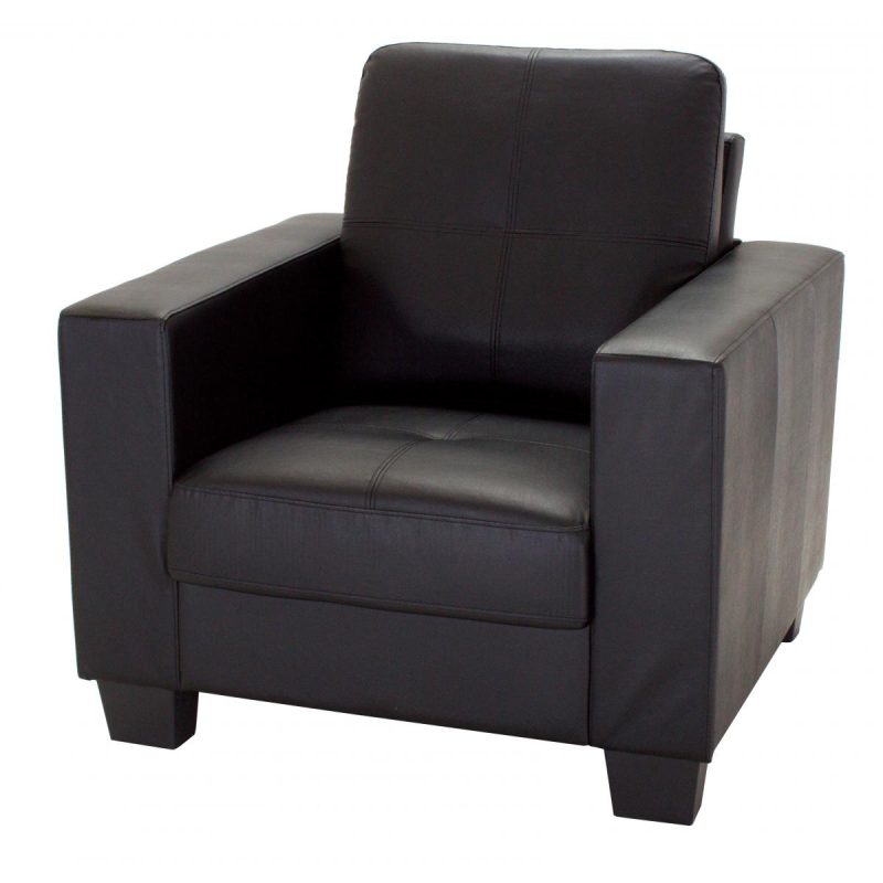 Lena Bonded Leather & PVC 1 Seater Black