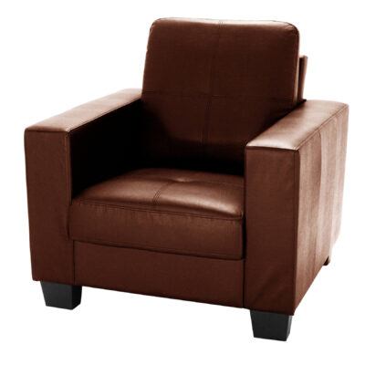 Lena Bonded Leather & PVC 1 Seater Brown