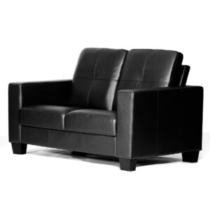 Lena Bonded Leather & PVC 2 Seater Black