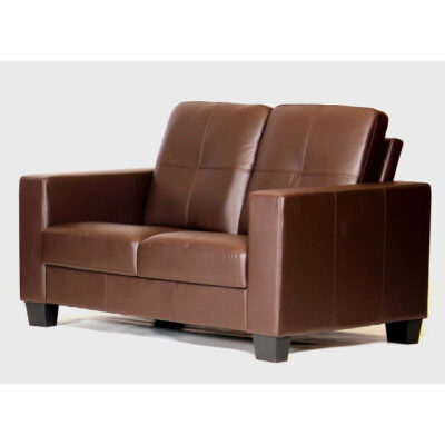 Lena Bonded Leather & PVC 2 Seater Brown