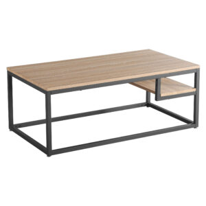 Licata Coffee Table Latte with Metal Black Painted Legs