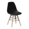 Lilly Plastic (PP) Chairs with Solid Beech Legs Black