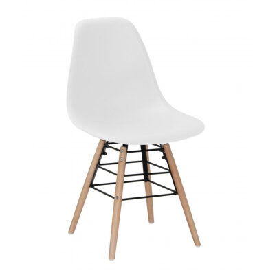Lilly Plastic (PP) Chairs with Solid Beech Legs White