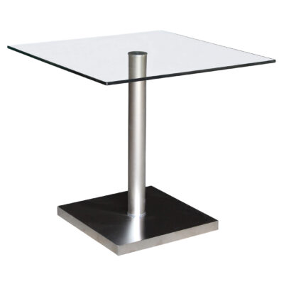 Lucas (Havana) Glass Dining Table Stainless Steel & Clear