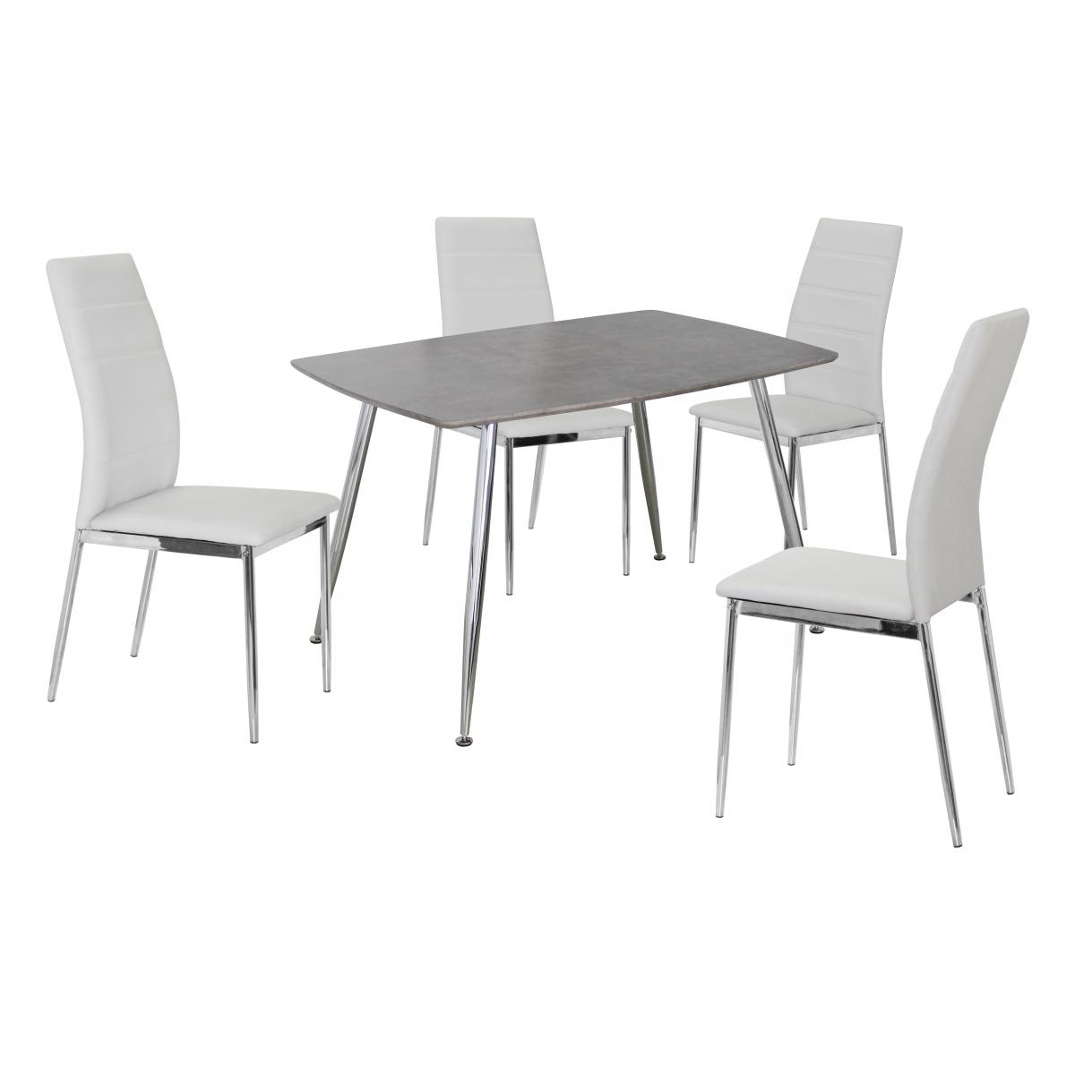 Lynx Dining Table Stone Effect & Chrome – Heartlands Furniture ...