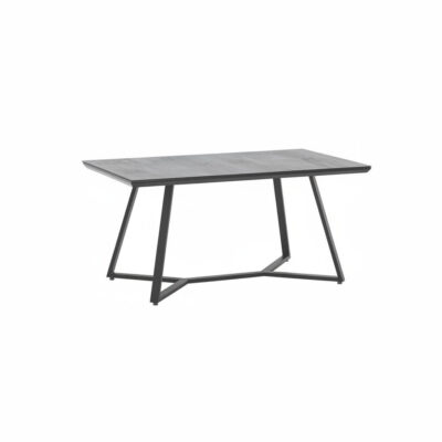 Malta Stone Effect Glass Dining Table with Black Metal Legs - Image 3