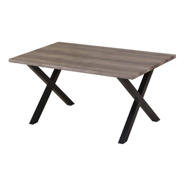 Manhattan Dining Table Natural with Black Metal Legs