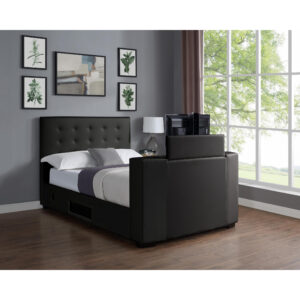 Marbella TV Bed PVC Double Bed Black