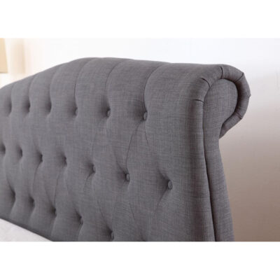 Marianna Linen King Size Bed Dark Grey - Image 2
