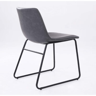 Meadow PU Dining Chair Black & Grey (2s) - Image 2