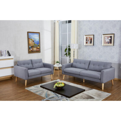 Megan Fabric 2 Seater Sofa Grey - Image 2