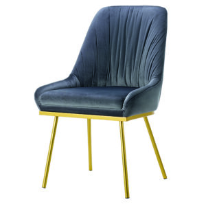 Middleton Velvet Dining Chair Grey with Gold Metal Legs
