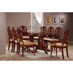 Moscow Dining Set with 6 Side & 2 Arm Chairs Mahogany