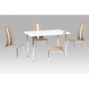 Naomi Dining Table White High Gloss with Chrome Legs