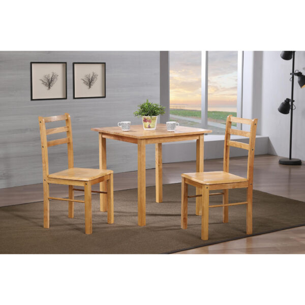 New York Small Dining Set with 2 Chairs Natural Oak