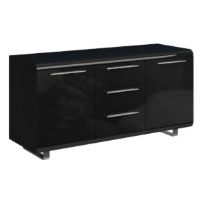 Newline Black High Gloss Sideboard Large 2 Doors & 3 Drawers