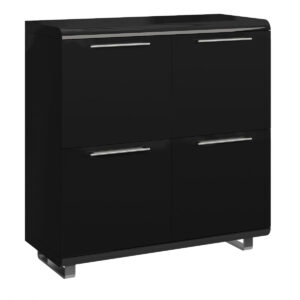 Newline Black High Gloss Sideboard Small 4 Doors