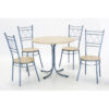 Oslo Round Dining Set with 4 Chairs Silver & Beech