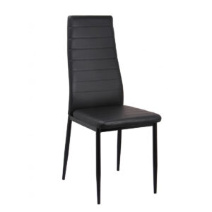Pearl PU Chairs Black with Black Legs (6s)