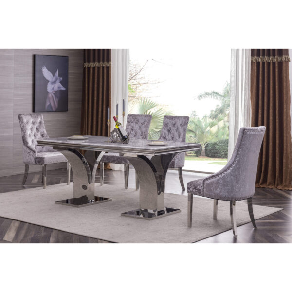 Ramada Marble Dining Table with Stainless Steel Base