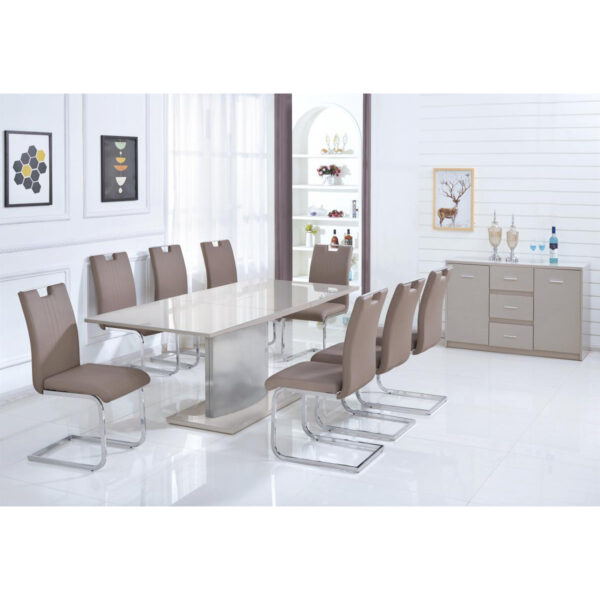 Rembrock PU Chairs Chrome & Taupe (2s)