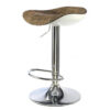 Ripley Bar Stool Chrome & White with Brown Textilene Seat