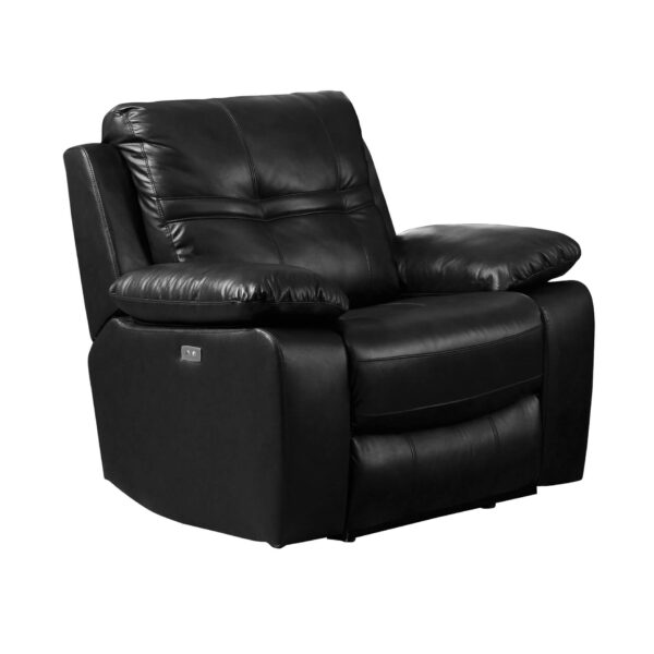 Rockport Power Recliner Leather & PU 1 Seater Black