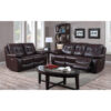 Rockport Power Recliner Leather & PU 3 Seater Dark Choc