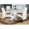 Rowley White High Gloss Dining Set with 4 Chairs