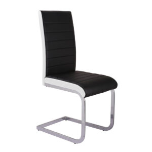 Ryker PU Chairs Chrome & Black (4s)