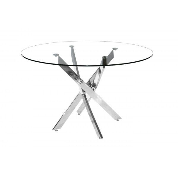 Samurai Small Dining Table Chrome & Clear
