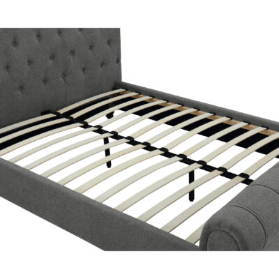 Santafe Linen Fabric Double Bed Grey - Image 3