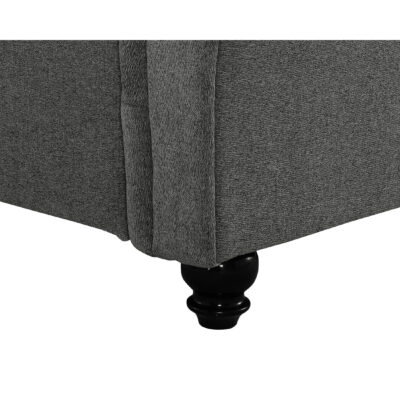 Santafe Linen Fabric Double Bed Grey - Image 4