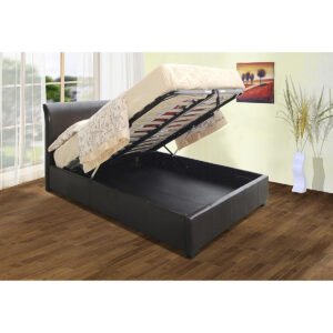 Savona Storage PU Single Bed Brown