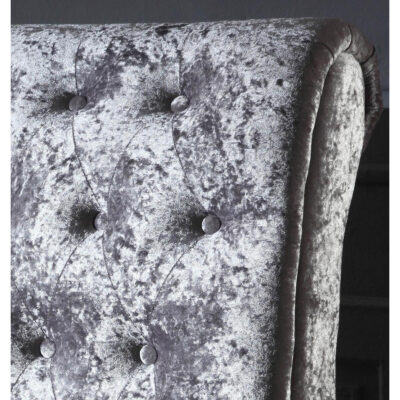 Serenity Crushed Velvet Double Bed Silver - Image 2
