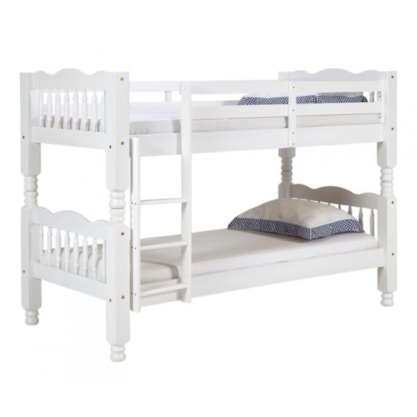 Trieste Chunky Pine Bunk Bed White Wash
