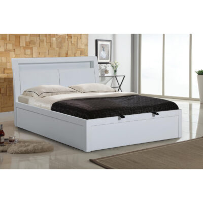 Tanya Storage High Gloss Double Bed White - Image 4