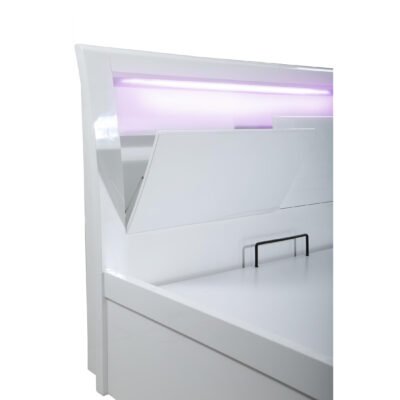 Tanya Storage High Gloss Double Bed White - Image 6